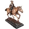 Image 2 : Signed PJ Mene French Soldier on Horse Bronze Marble Sculpture Statue Figure