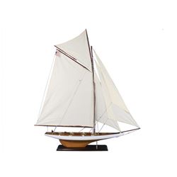 Wooden Columbia Model Sailboat Decoration 60"