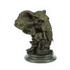 Image 2 : Bronze Metal Elephant Bust Sculpture 8" x 8"