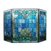 Image 1 : Tiffany-style Victorian 3pcs Folding Fireplace Screen 44x28