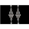 Image 1 : Czech Crystal Peacock Feather Chandelier DropEarrings