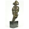 Image 1 : SILENCE Abstract Bronze Mask Sculpture 18" x 8"