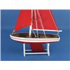 Image 4 : Wooden It Floats 12" - Red with Red Sails Floating Sailboat Model