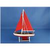 Image 7 : Wooden It Floats 12" - Red with Red Sails Floating Sailboat Model
