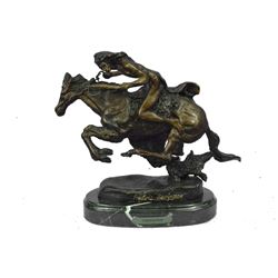 CHEYENNE by Frederic Remington Bronze Sculpture of Native American Warrior 8" x 10"