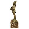 Image 2 : Miniature Vienna Bronze Sculpture of Native Chief or Shaman w/ Animal Skull 9.5" x 4"
