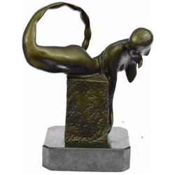 Handcrafted Art Deco Nude Naked Erotic Mermaid Bronze Sculpture Lost Wax Deal