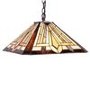 Image 1 : "DENTON" Tiffany-style 2 Light Mission Hanging Pendant Fixture 16"