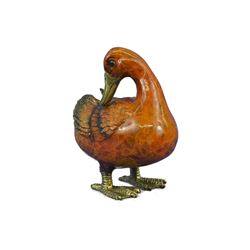 Life Size Bronze Metal Duck Statue 17" x 6"