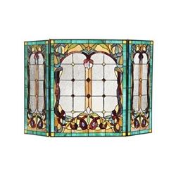 Tiffany-style Victorian 3pcs Folding Fireplace Screen 44x28