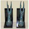 Image 7 : Impala Gazelle Antelope Bronze Metal Bookend Sculpture on Marble (Pair) 10" x 6"