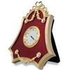Image 1 : 4" Faberge-Inspired Red Enameled Guilloche Russian Antique Style Clock
