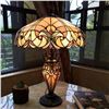 Image 3 : "LIAISON" Tiffany-style 3 Light Victorian Double Lit Table Lamp 18" Shade