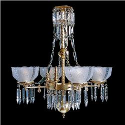 Whitaker 4B - 4 Light Brass and Crystal Victorian Chandelier - 28" x 31"