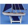 Image 10 : Wooden It Floats 12" - Blue Floating Sailboat Model with Blue Sails