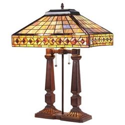  SHERWIN  Tiffany-style 2 Light Mission Table Lamp 16  Shade