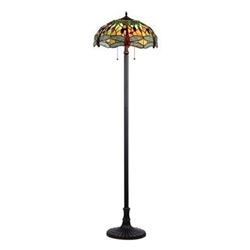 Tiffany-style Dragonfly 2 Light Floor Lamp 18" Shade