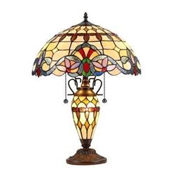 Tiffany-style 3 Light Victorian Double Lit Table Lamp 16" Shade