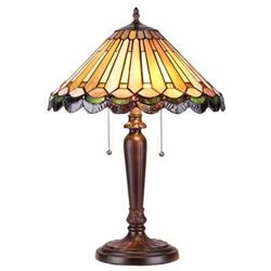 "INEZ" Tiffany-style 2 Light Mission Table Lamp 16" Shade