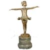 Image 1 : Signed Preiss Little Girl Child Ballerina Bronze Marble Statue Sculpture