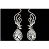 Image 1 : Clear Czech Crystal Teardrop Rhinestone Costume Earrings