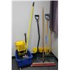 Image 1 : JANITORIAL LOT: INCLUDES MOP, BUCKET, SHOVELS,