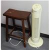 Image 1 : FACTO TOWER OSCILLATING FAN WITH WOOD STOOL