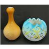 Image 2 : SATIN GLASS ROSEBOWL and BUD VASE