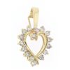 Image 1 : 14K Solid Yellow Gold 1.0  ctW 16 Round Diamond Heart Enhancer Pendant Charm