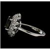 Image 3 : 2.65 ctw Green Tourmaline and Diamond Ring - 14KT White Gold