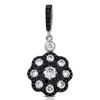 14k White Gold  1.01CTW Diamond and Black Diamonds Pendant