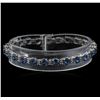 15.60 ctw Blue Sapphire and Diamond Bracelet - 14KT White Gold