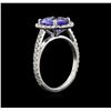 Image 3 : 2.65 ctw Tanzanite and Diamond Ring - 14KT White Gold