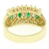 Image 5 : 14k Yellow Gold 2.02 ctw Prong Marquise Emerald & Diamond Quality Pyramid Ring
