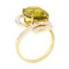 Image 4 : 11.10 ctw Cgreen Zircon And Diamond Ring - 18KT Yellow Gold