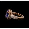 Image 3 : 3.31 ctw Tanzanite and Diamond Ring - 14KT Rose Gold