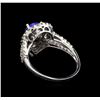 Image 3 : 1.70 ctw Tanzanite and Diamond Ring - 18KT White Gold