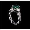 Image 4 : 1.59 ctw Emerald and Diamond Ring - 14KT White Gold