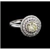 1.50 ctw Light Yellow Diamond Ring - 14KT White Gold