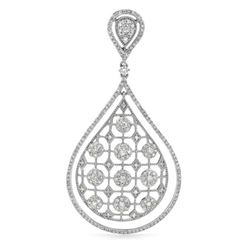 14k White Gold 1.63CTW Diamond Pendant, (SI3-I1/H-I)