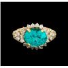 Image 2 : 5.15 ctw Apatite and Diamond Ring - 14KT Yellow Gold