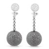18k White Gold 6.34CTW Diamond and Black Diamondsand Brown Diamonds Earrings, (V