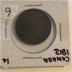 Very Nice 1912 Canada Large Cent in a Old Holder
