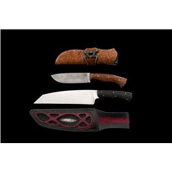 Lot of 2 Custom Fixed Blade Knives