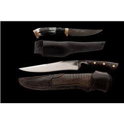 Lot of 2 Custom Fixed Blade Knives