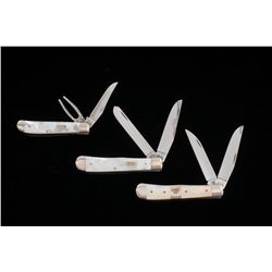 Lot of 3 Limited Edition Case Mother of Pearl  ''Trapper'' Knives