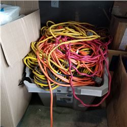 TOTE FULL OF EXTENTION CORDS