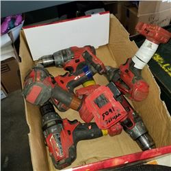 TRAY OF MILWAUKEE CORDLESS DRILLS