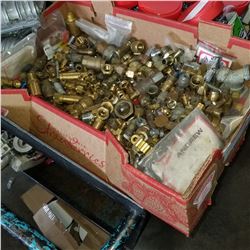 TRAY OF BRASS FITTINGS