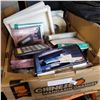 Image 1 : BOX OF CALCULATORS, COUNTERFEIT DETECTOR AND ART SUPPLIES